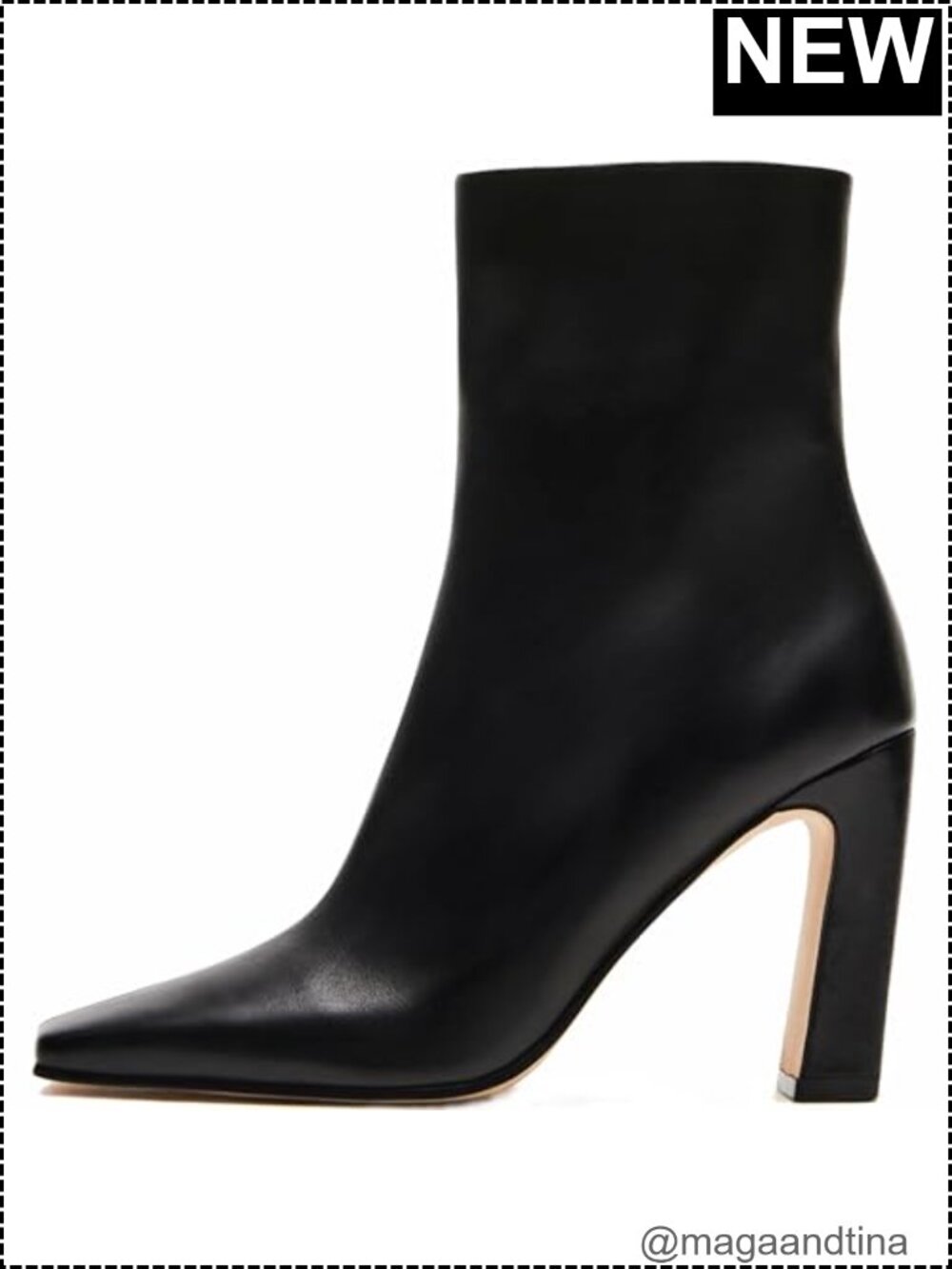Square Toe Chunky Heeled Booties Ankle Boots Women Faux Leather Block Heel Zip